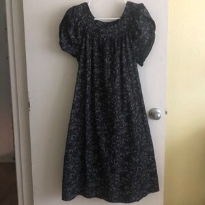 Black floral vintage mini muumuu